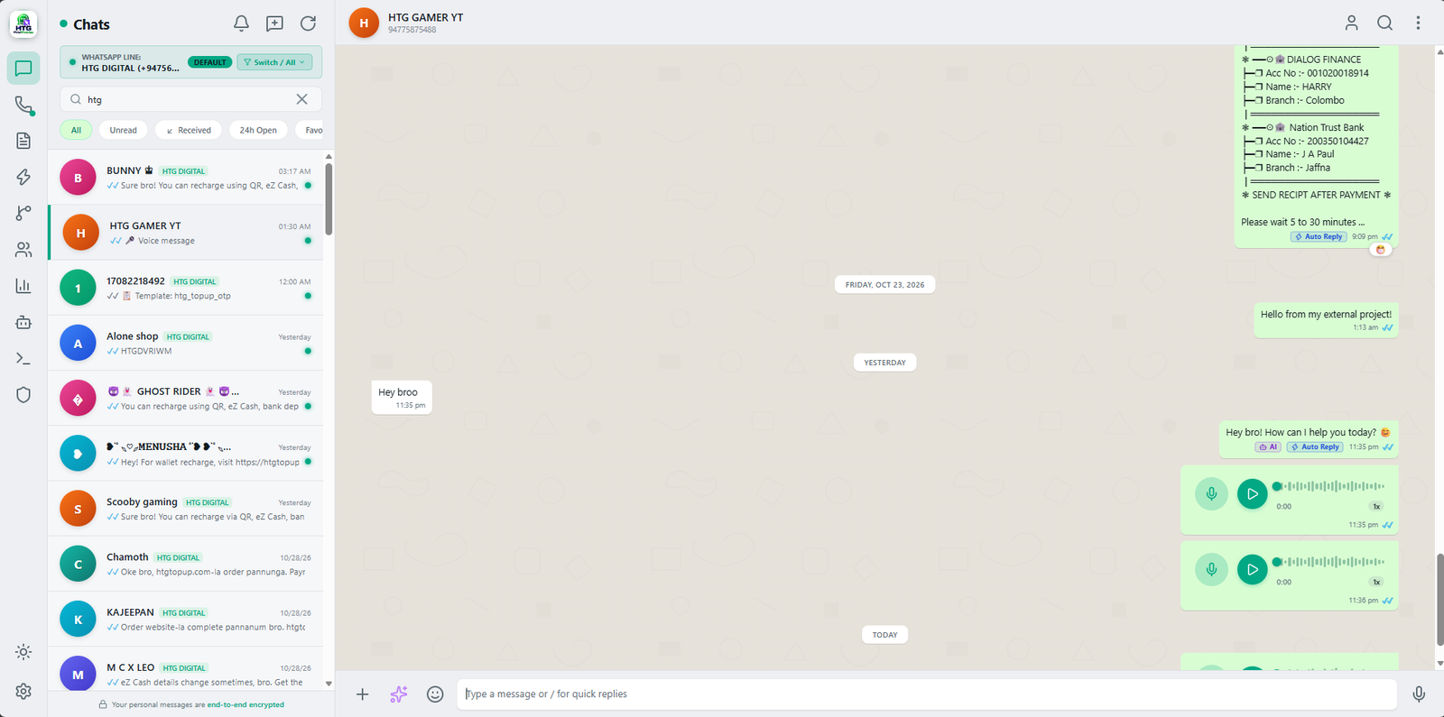 Multi-Agent Live Chat Inbox